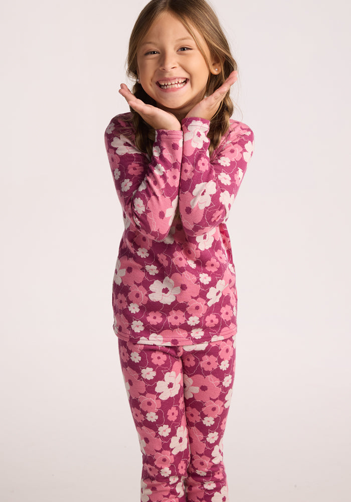 Kids Explorer Base Layer Bottoms - Rosie Posie