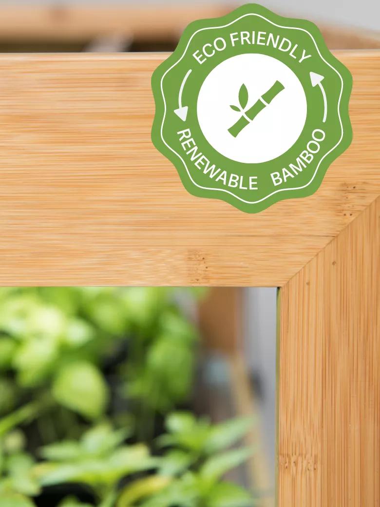 Bamboo LED Grow Light Garden for Succulents and Seeds