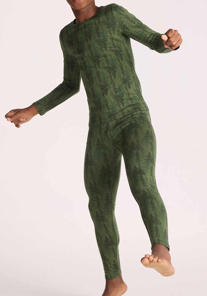Kids Explorer Base Layer Bottoms - Forest Friends