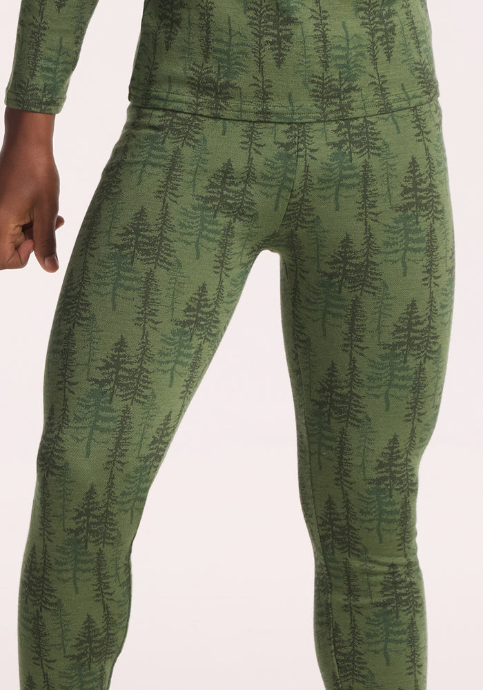 Kids Explorer Base Layer Bottoms - Forest Friends