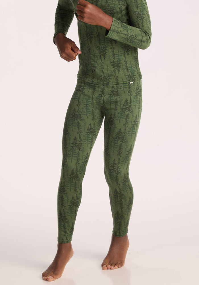 Kids Explorer Base Layer Bottoms - Forest Friends
