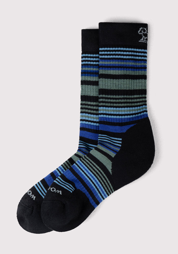 Mens Everyday Crew Socks - Black Stripe