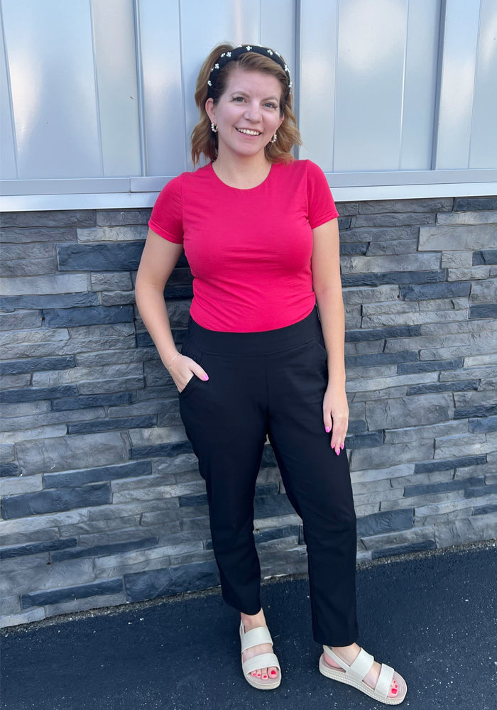 Nicole Petite Ankle Pant - Black