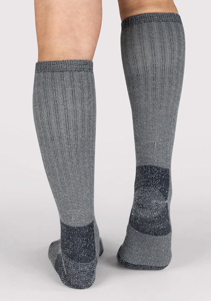 Mens Extreme Over The Calf Socks - Charcoal Heather