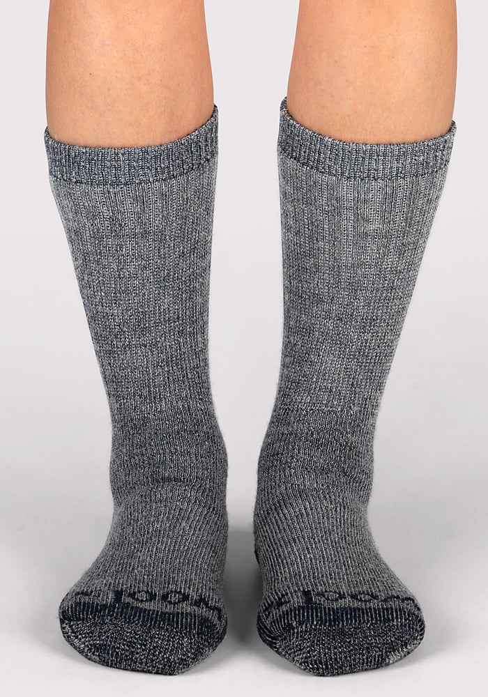 Womens Extreme Crew Socks - Charcoal Heather