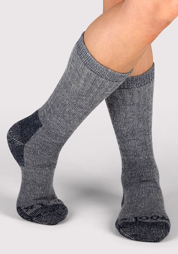 Womens Extreme Crew Socks - Charcoal Heather