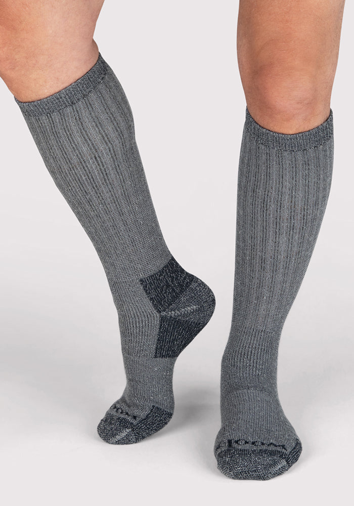 Mens Extreme Over The Calf Socks - Charcoal Heather