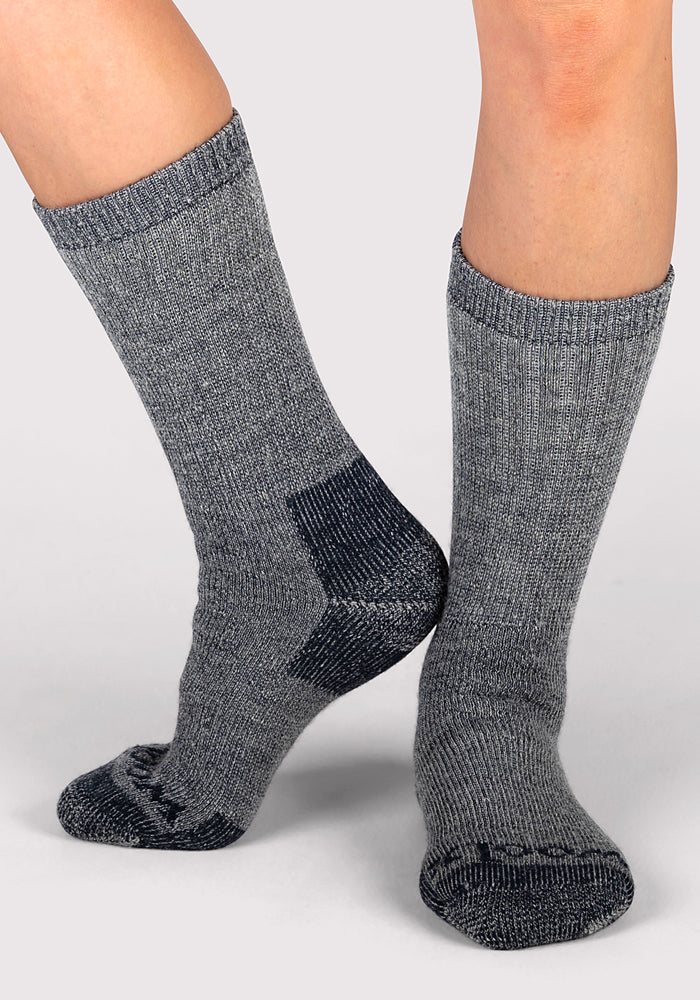 Womens Extreme Crew Socks - Charcoal Heather