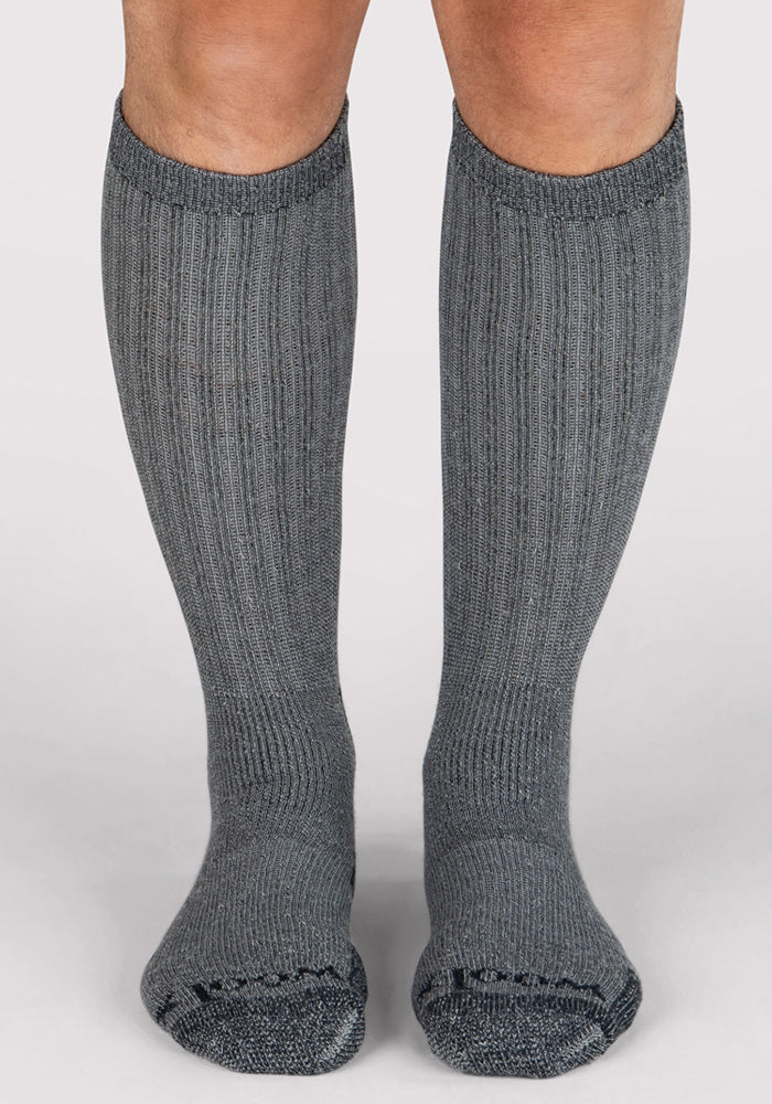 Mens Extreme Over The Calf Socks - Charcoal Heather