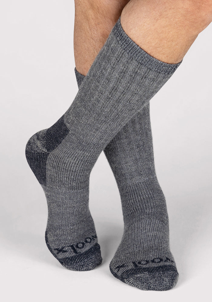 Mens Extreme Crew Socks - Charcoal Heather