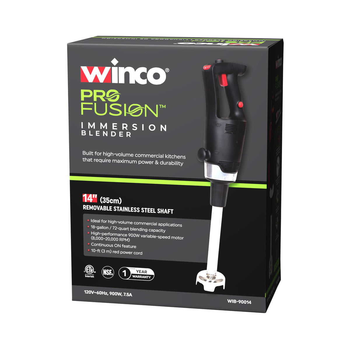 WIB-90014 - Winco ProFusion Immersion Blender with 14" Shaft