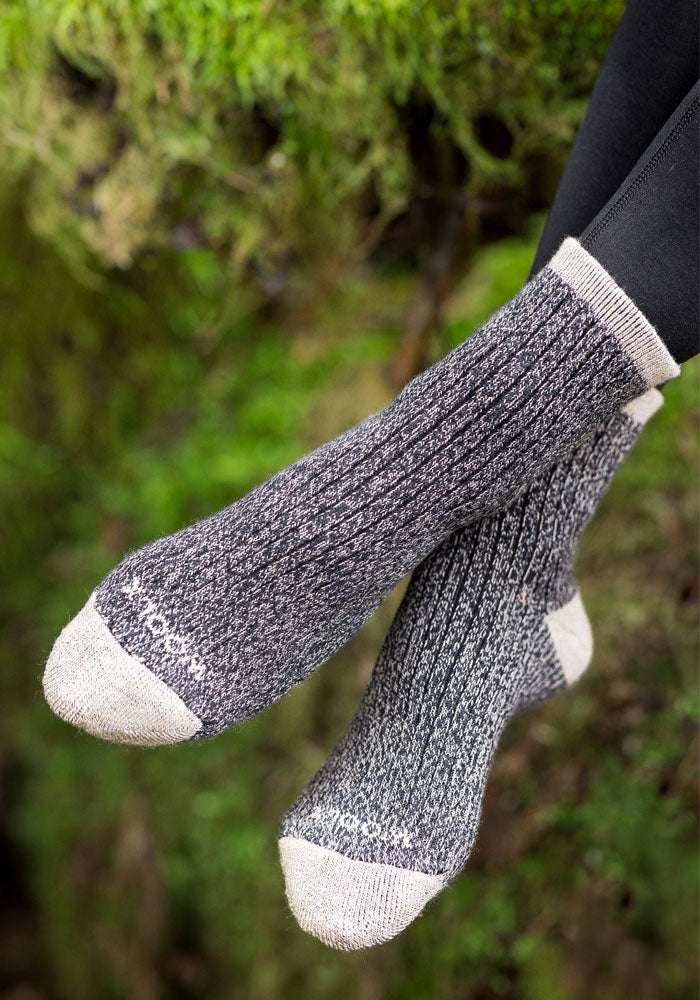 Womens Cozy Mini Crew Sock - Black