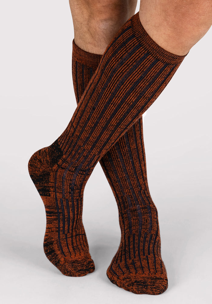 Mens Joey Mid Calf Socks - Cinnamon Spice
