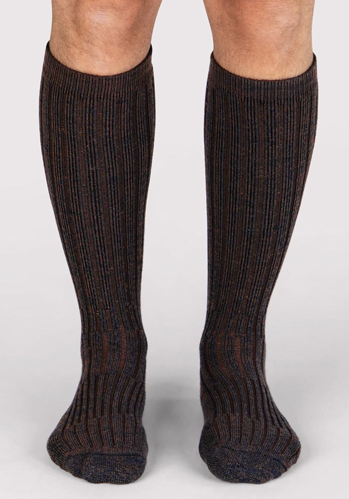 Mens Joey Mid Calf Socks - Dark Espresso