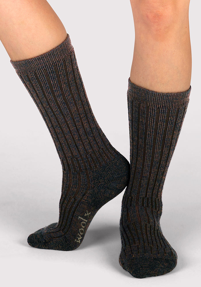 Womens Joey Mid Calf Socks - Dark Espresso