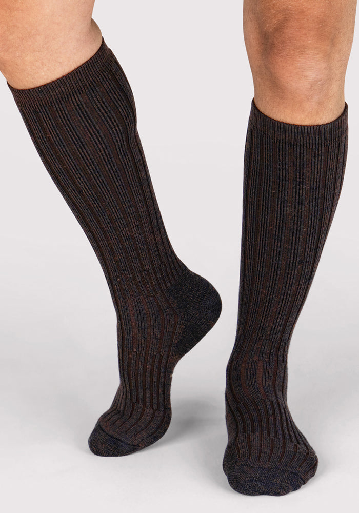 Mens Joey Mid Calf Socks - Dark Espresso