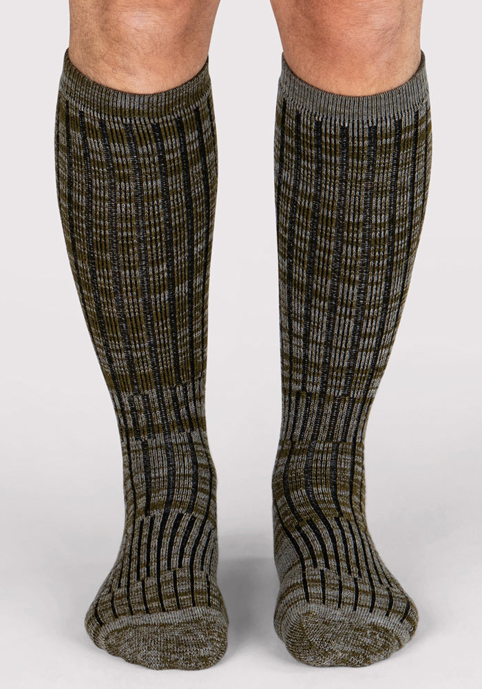 Mens Joey Mid Calf Socks - Dark Forest Marled
