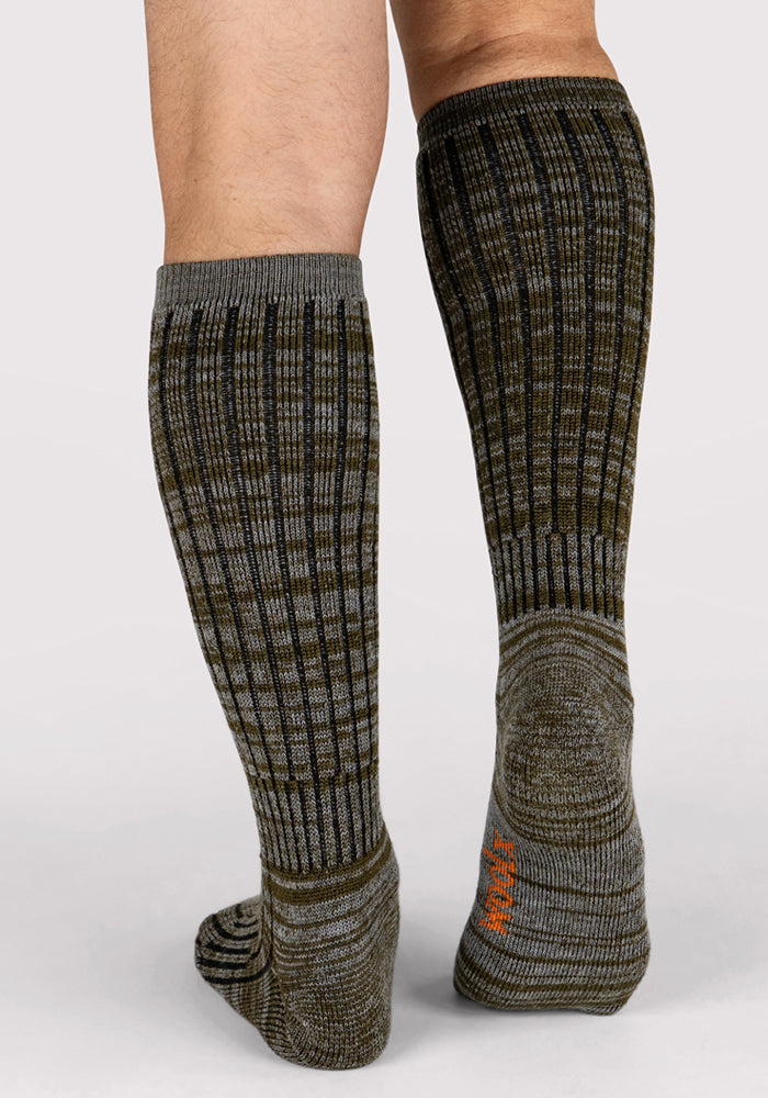 Mens Joey Mid Calf Socks - Dark Forest Marled