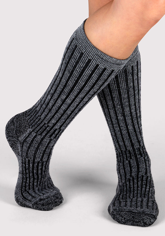 Womens Joey Mid Calf Socks - Dark Navy Marled