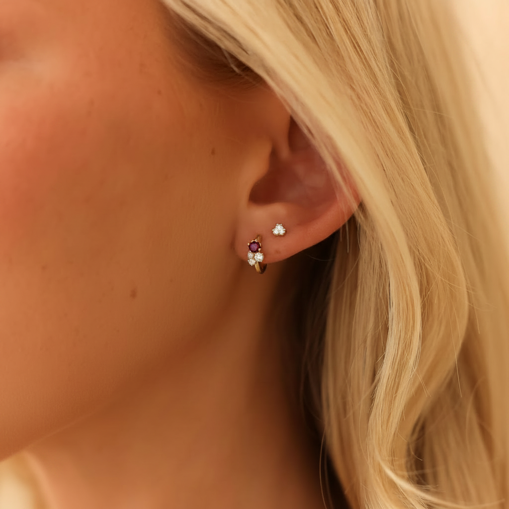 DRD Birthstone Huggies - January