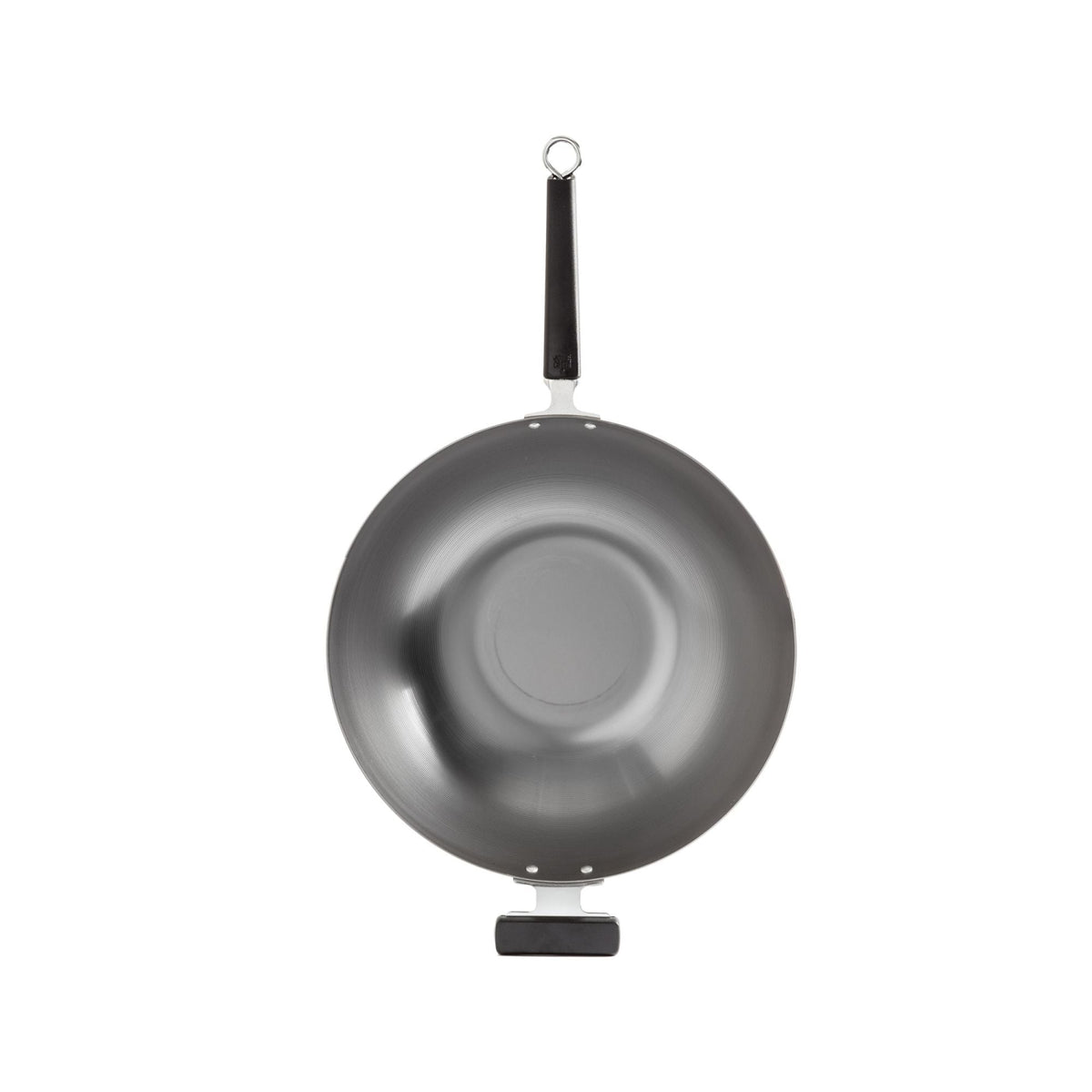 J22-0060 - Joyce Chen Uncoated Carbon Steel Flat Bottom Wok with Phenolic Handles, 14"