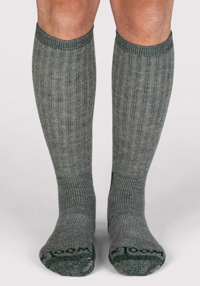 Mens Extreme Over The Calf Socks - Forest Dark Moss