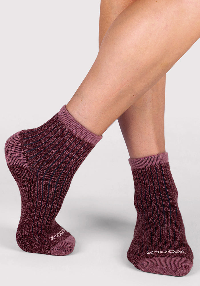 Womens Cozy Mini Crew Sock - Grape Harvest