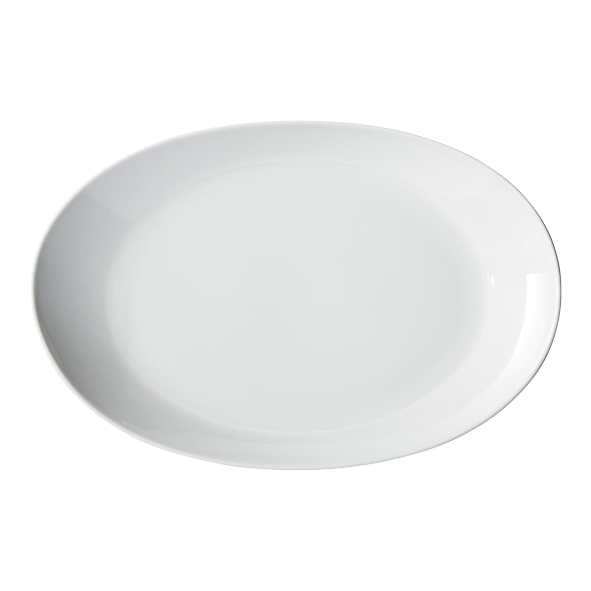 OKP-1275PL - Brechia Porcelain Coupe Oval Platter, 12-3/4"L x 10-1/4"W x 1-1/2"H - White (12 Pieces/Case)