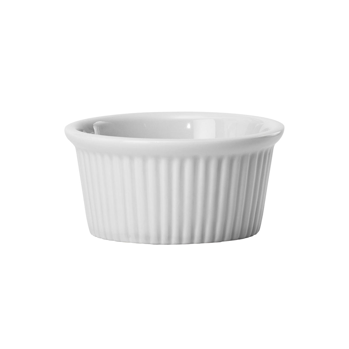 FRR-4 - Porcelain Fluted Ramekin, 4 oz - White (48 Pieces/Case)