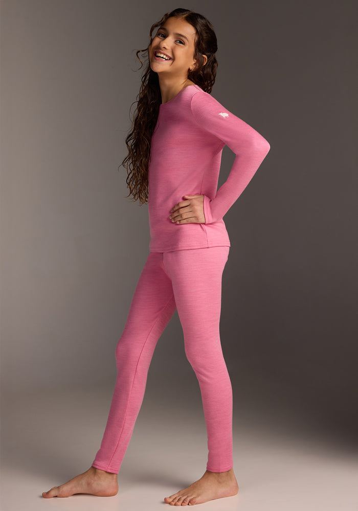 Kids Explorer Base Layer Bottoms - Pinky Promise