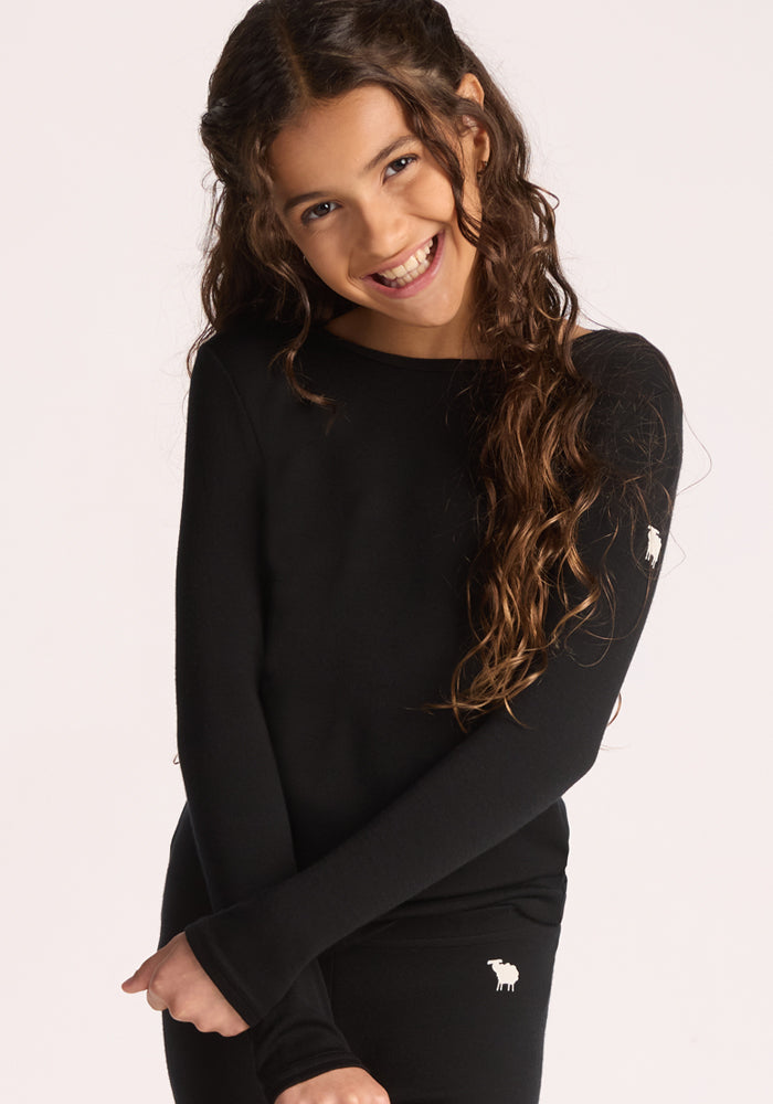 Kids Explorer Base Layer Top - Black