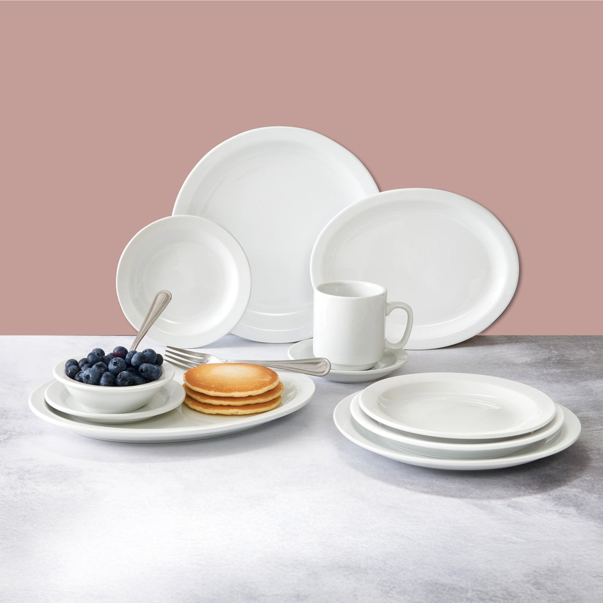 BPO-10NR - Birkhall Porcelain Narrow Rim Oval Platter, 10"L x 8"W x 3/4"H - White (24 Pieces/Case)