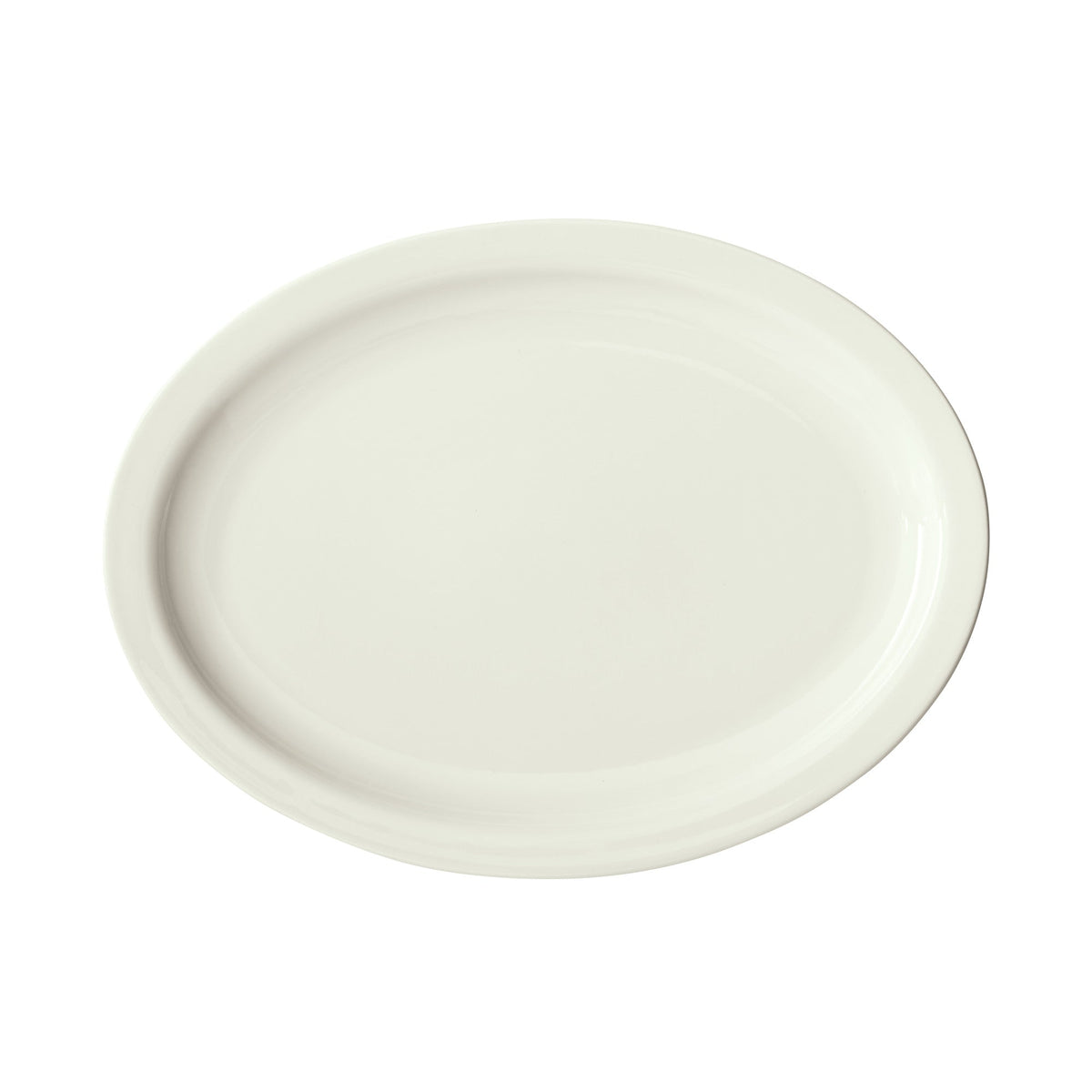 BPO-115NR-AW - Birkhall Porcelain Narrow Rim Oval Platter, 11-1/2"L x 9-1/8"W x 1"H - American White (12 Pieces/Case)