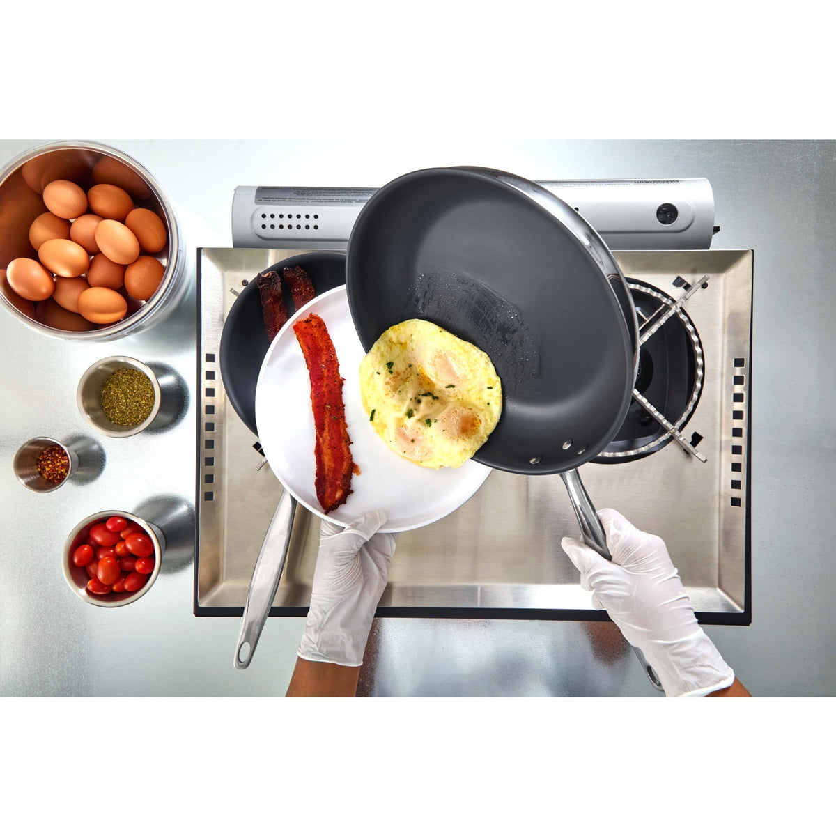 TGFP-14PR - TRI-GEN, 14" Fry Pan, Pro-Release Non-Stick, Tri-ply, Induction Ready, 18/8 SS, NSF, PFAS-Free