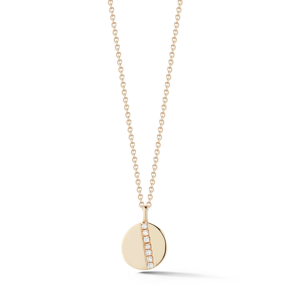 Lauren Joy Diamond Row Disc Necklace