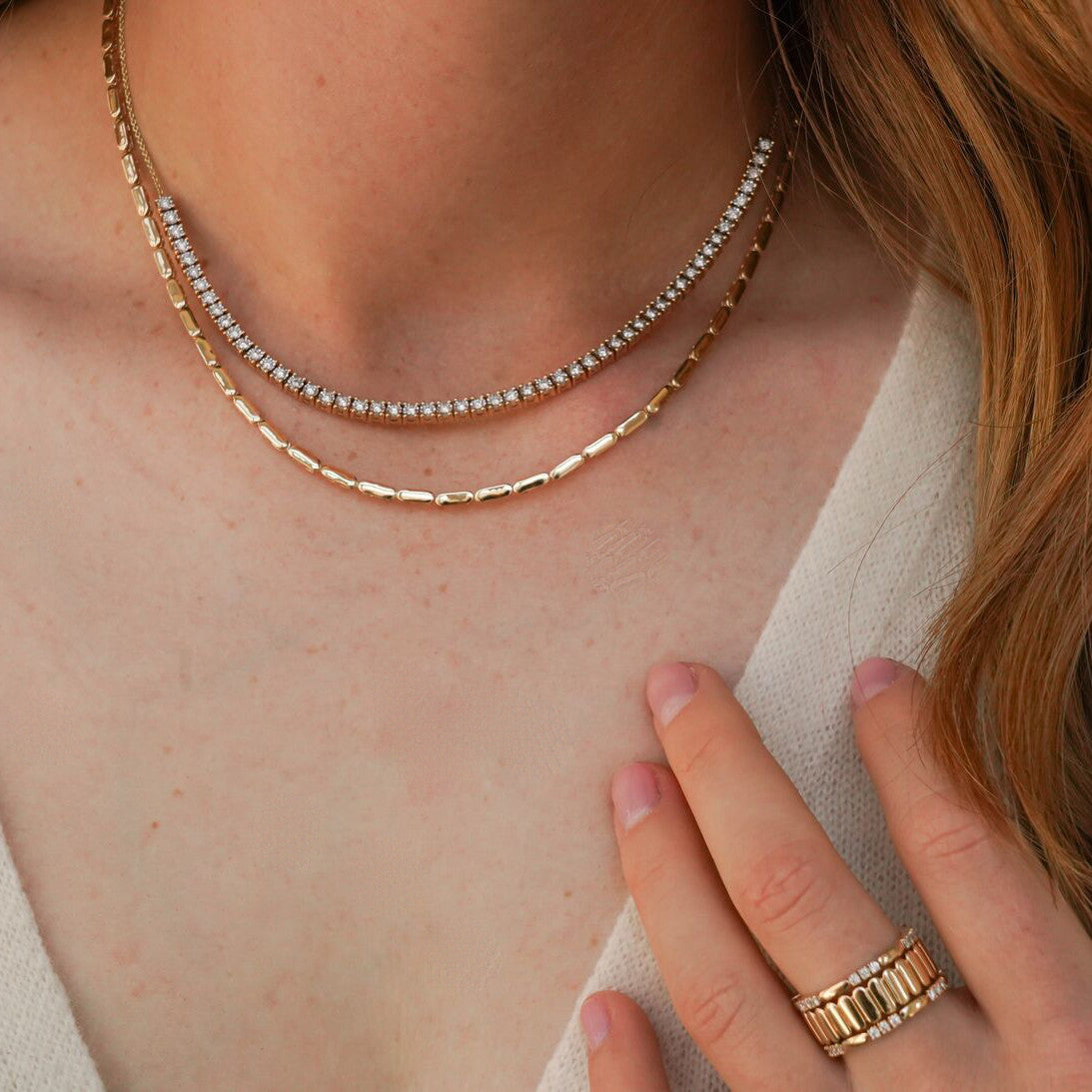 Melody Eden Gold Bar Station Necklace