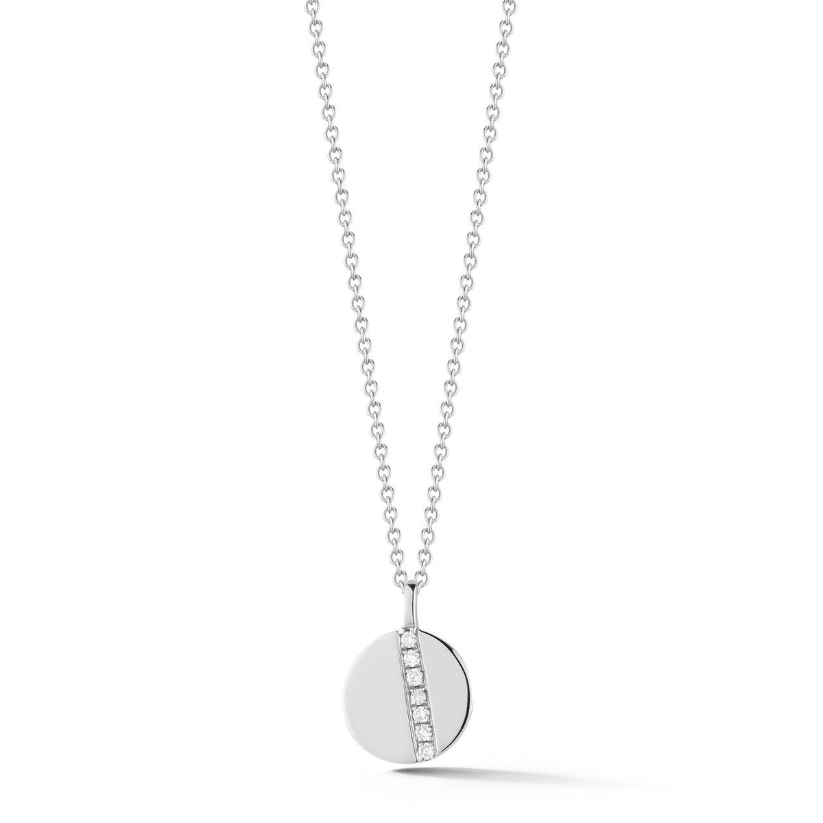 Lauren Joy Diamond Row Disc Necklace