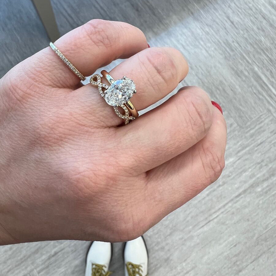 Hidden Halo Engagement Ring with 2.01 ct. Oval Cut