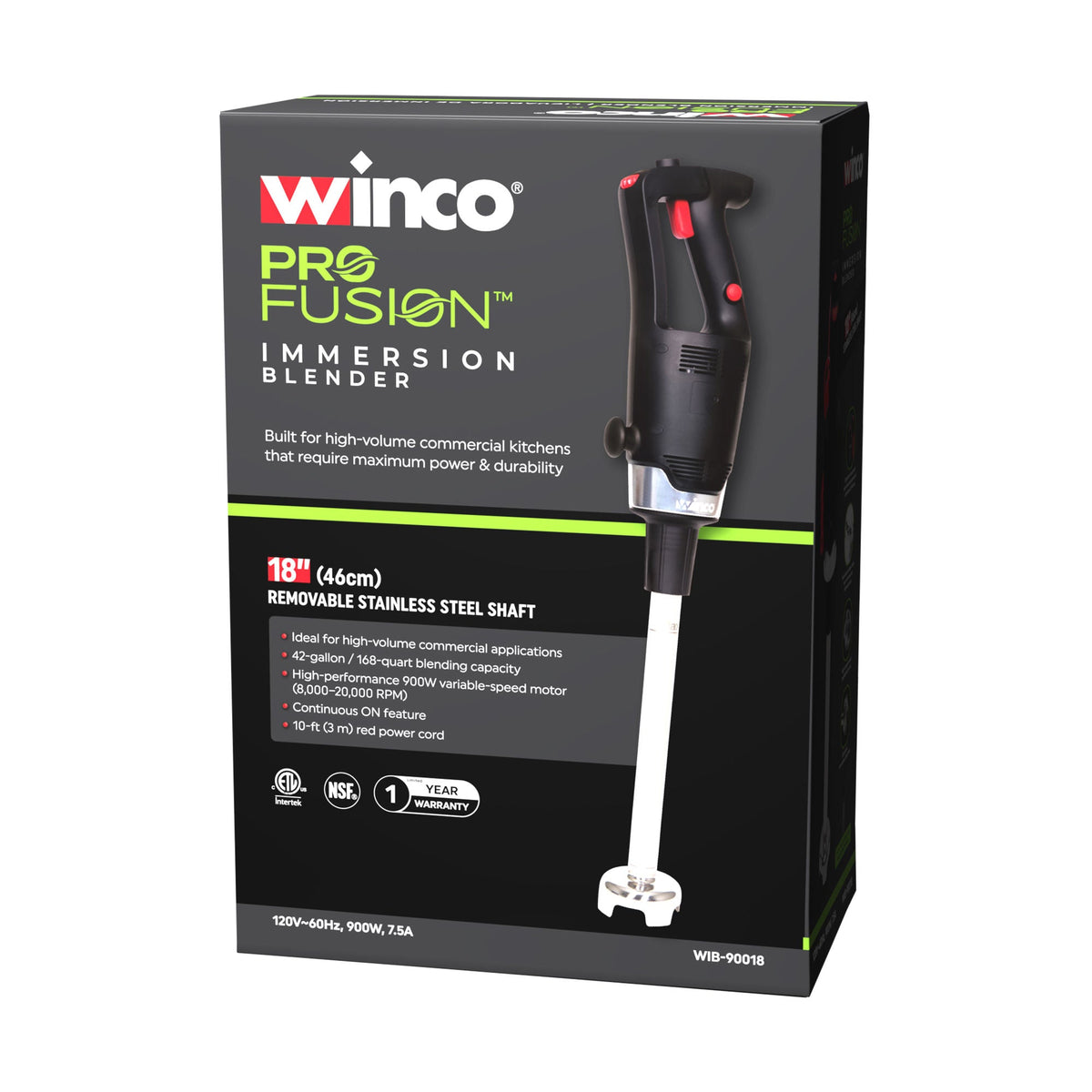 WIB-90018 - Winco ProFusion Immersion Blender with 18" Shaft
