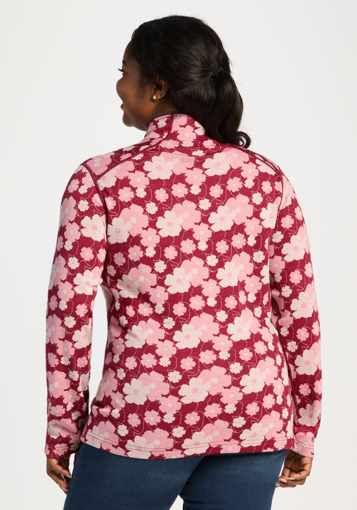 Emi 1/4 Zip - Floral Crush
