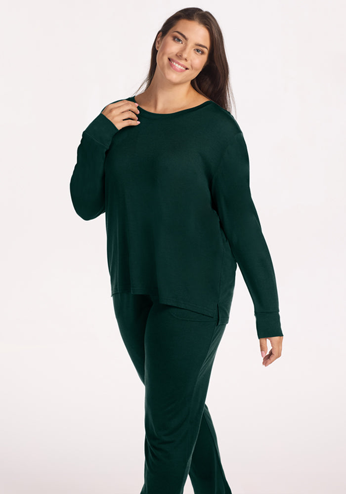 Ashlie Lounge Top - Deep Pine