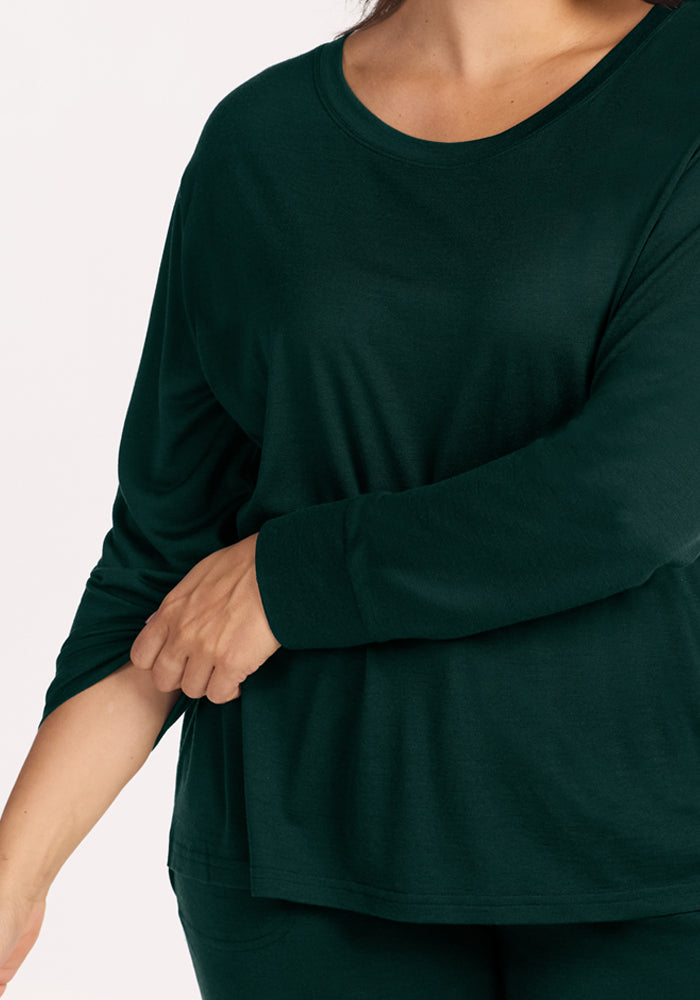 Ashlie Lounge Top - Deep Pine