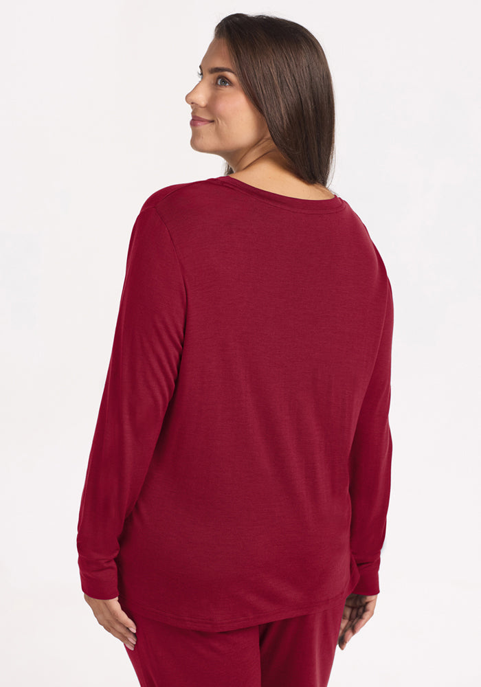 Ashlie Lounge Top - Beet Red