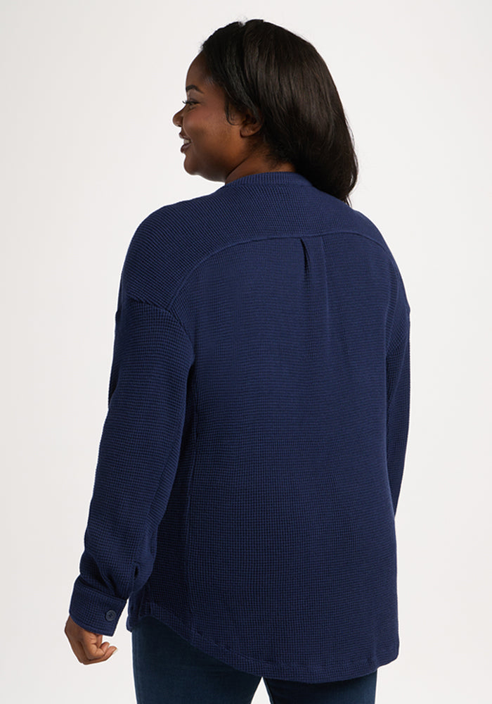 Oaklynn Waffle Shacket - Ocean Cavern