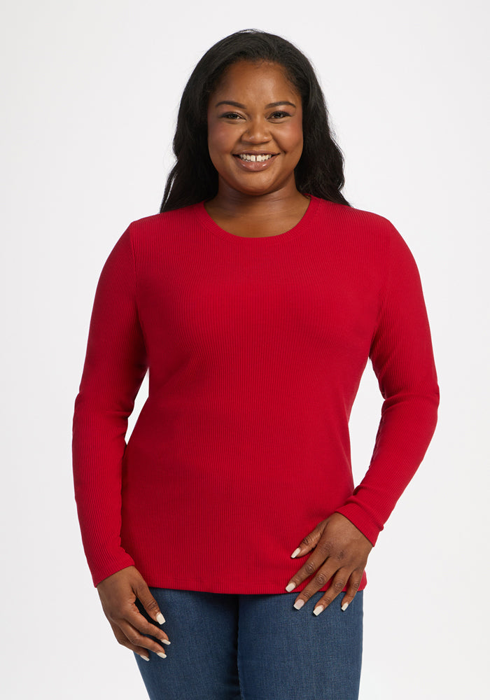 Hadley Ribbed Crew - Maraschino Cherry