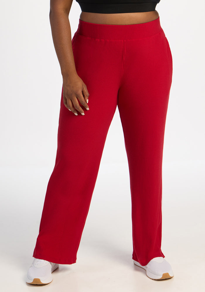 Luca Ribbed Pants - Maraschino Cherry