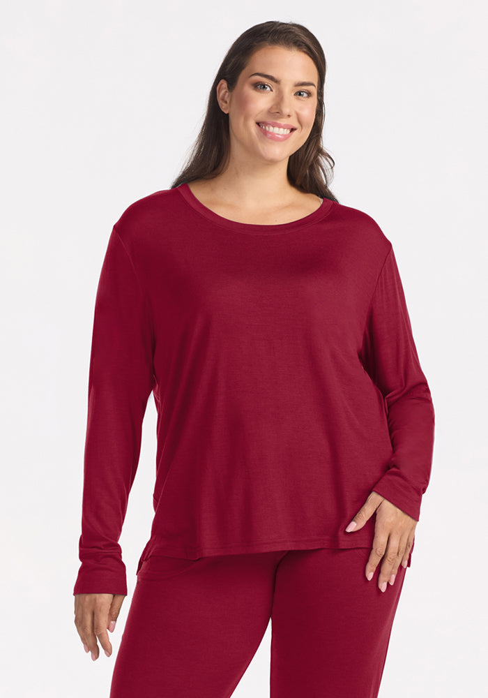 Ashlie Lounge Top - Beet Red