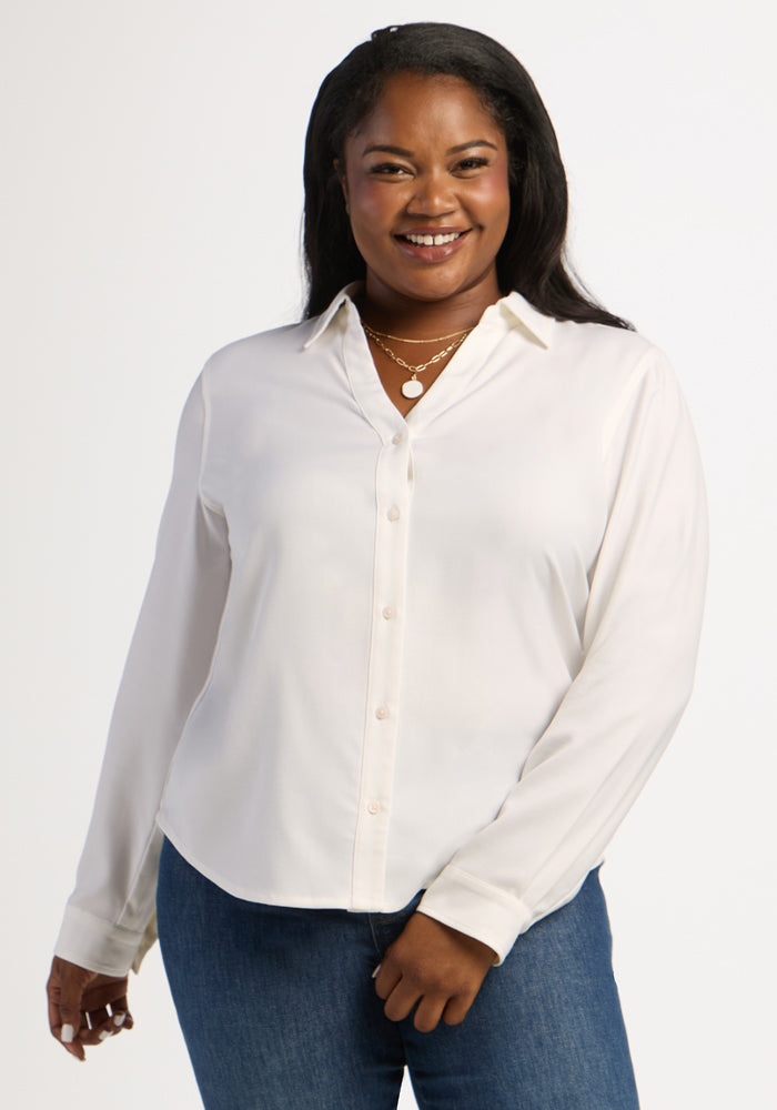 Lorelai Button Up - Eggshell
