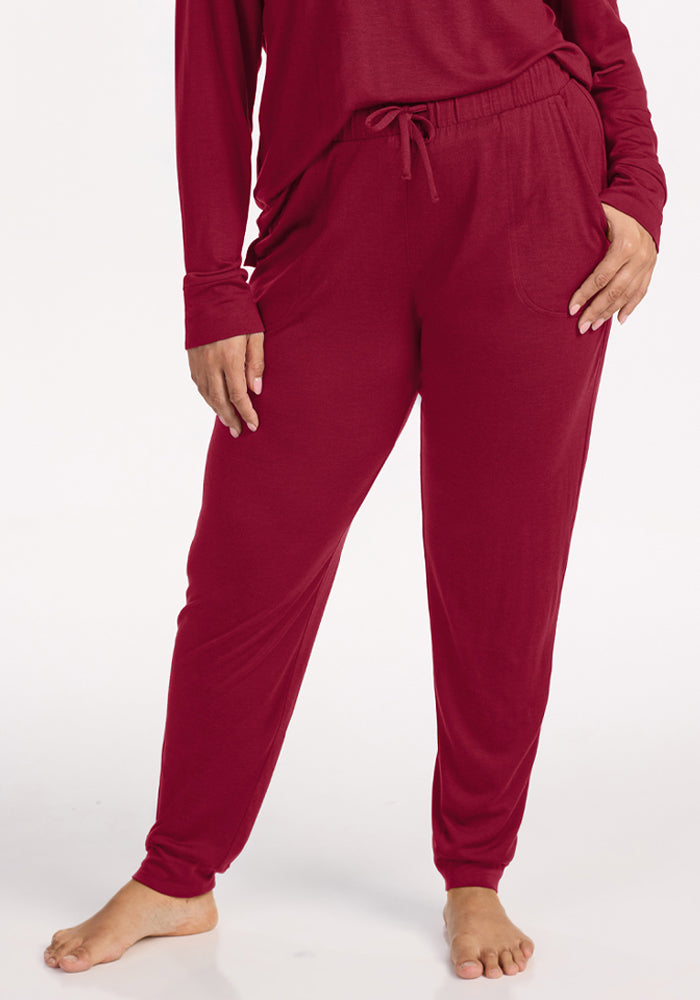 Mary Kate Lounge Pants - Beet Red