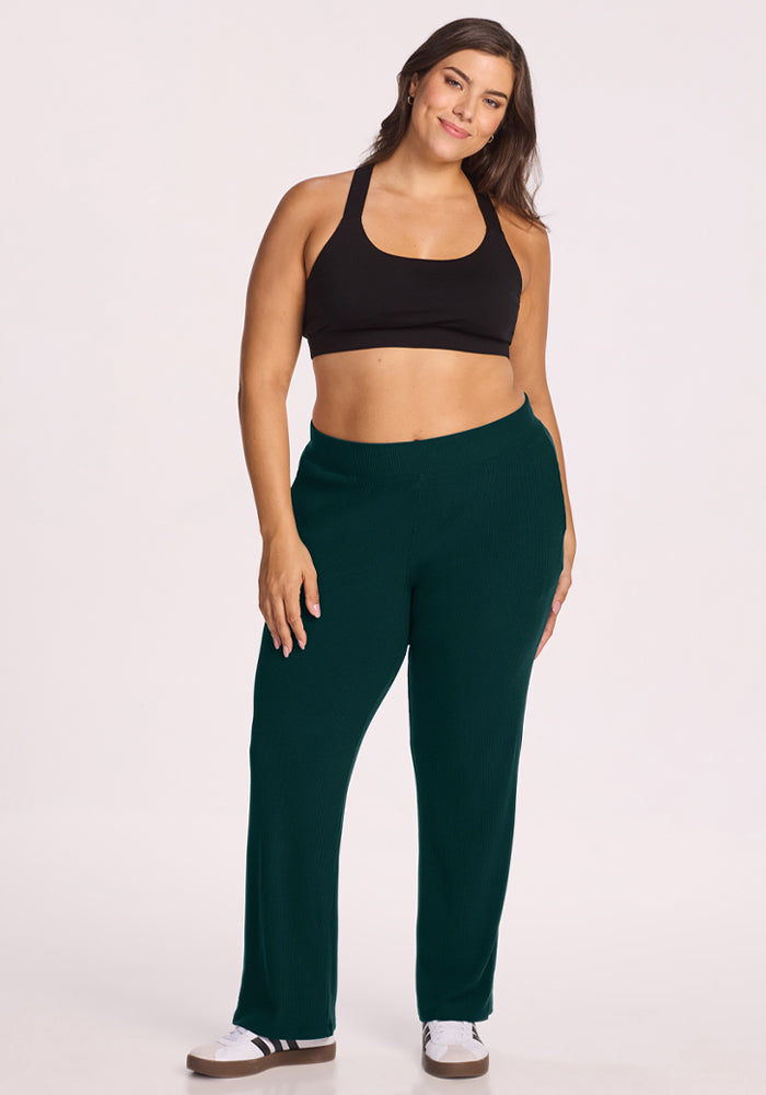 Luca Ribbed Pants - Deep Pine